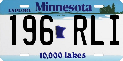 MN license plate 196RLI