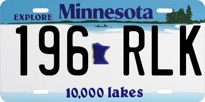 MN license plate 196RLK