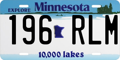 MN license plate 196RLM