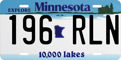 MN license plate 196RLN
