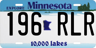 MN license plate 196RLR