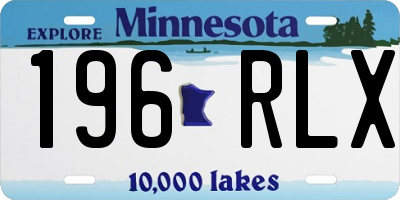MN license plate 196RLX
