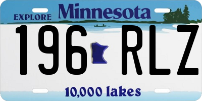 MN license plate 196RLZ