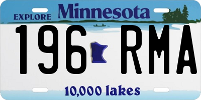 MN license plate 196RMA