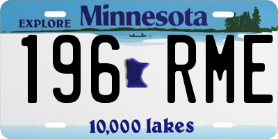 MN license plate 196RME