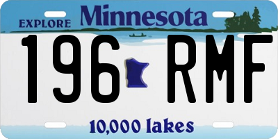 MN license plate 196RMF