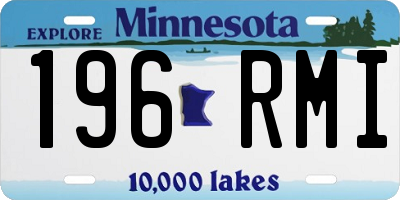 MN license plate 196RMI