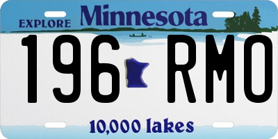 MN license plate 196RMO