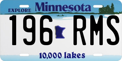 MN license plate 196RMS