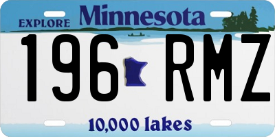 MN license plate 196RMZ