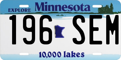MN license plate 196SEM