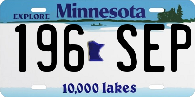 MN license plate 196SEP