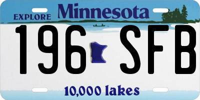 MN license plate 196SFB