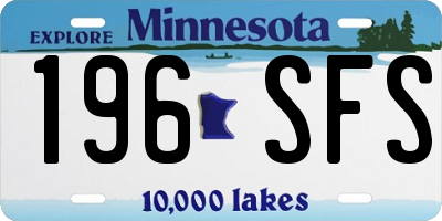 MN license plate 196SFS