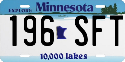 MN license plate 196SFT