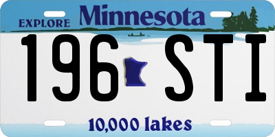 MN license plate 196STI