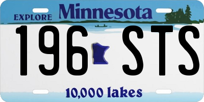 MN license plate 196STS