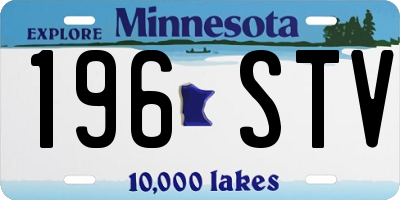 MN license plate 196STV