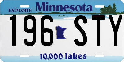 MN license plate 196STY
