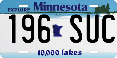 MN license plate 196SUC