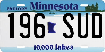 MN license plate 196SUD
