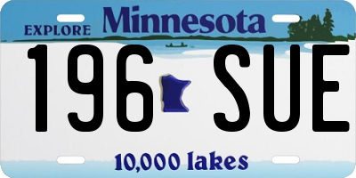 MN license plate 196SUE