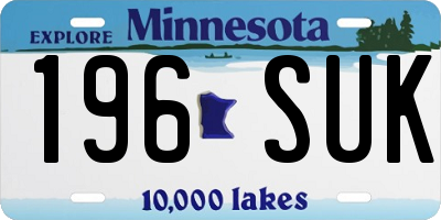 MN license plate 196SUK