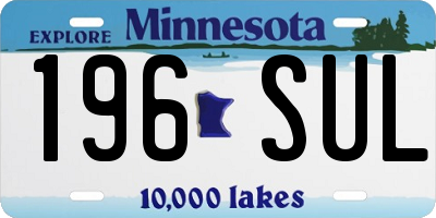 MN license plate 196SUL