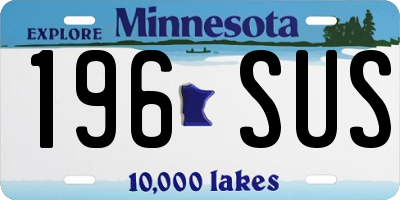 MN license plate 196SUS