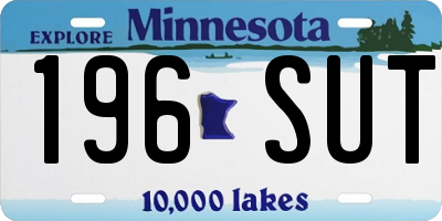 MN license plate 196SUT