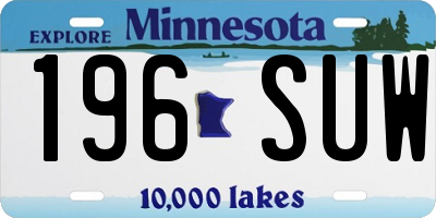 MN license plate 196SUW