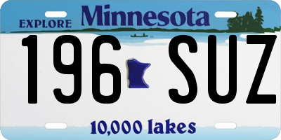 MN license plate 196SUZ