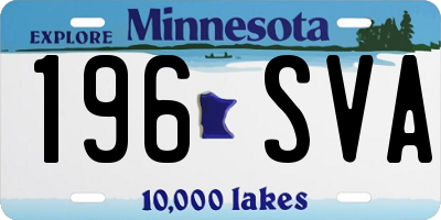 MN license plate 196SVA