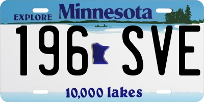 MN license plate 196SVE