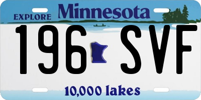 MN license plate 196SVF