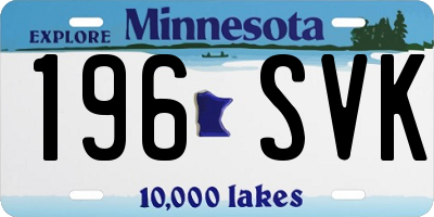 MN license plate 196SVK