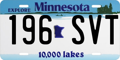 MN license plate 196SVT