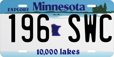 MN license plate 196SWC