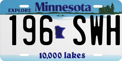 MN license plate 196SWH