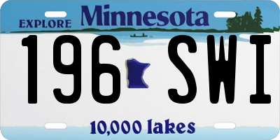 MN license plate 196SWI