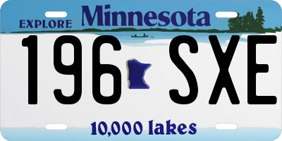 MN license plate 196SXE