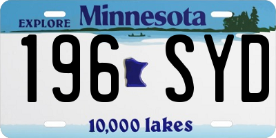 MN license plate 196SYD