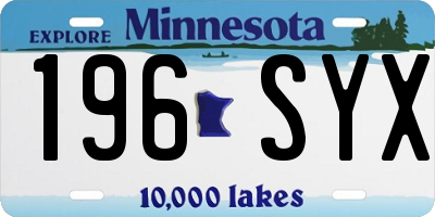 MN license plate 196SYX