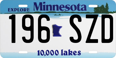 MN license plate 196SZD