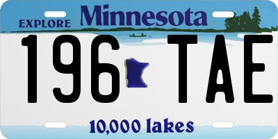 MN license plate 196TAE
