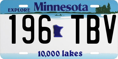 MN license plate 196TBV