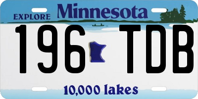 MN license plate 196TDB