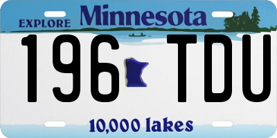 MN license plate 196TDU