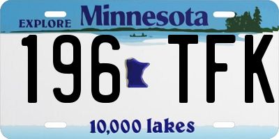 MN license plate 196TFK