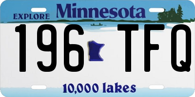 MN license plate 196TFQ